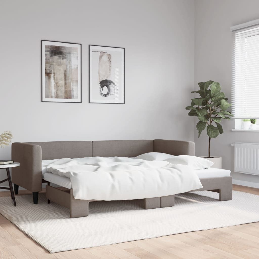 Maison Exclusive - Tagesbett Ausziehbar Taupe 80x200 cm Stoff
