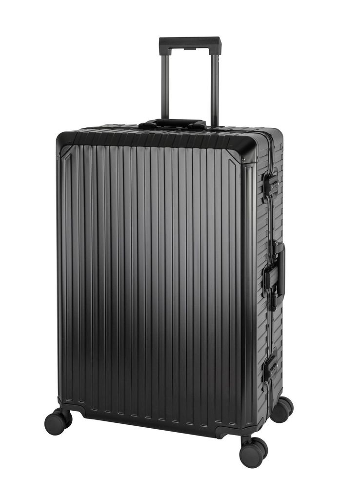 Travelhouse Tokyo Alu Reisekoffer Schwarz XL-78cm Hartschalenkoffer Reisetrolley Suitecase Trolley 2X TSA Zahlenschloss 4 Doppelräder 360° Rollen...