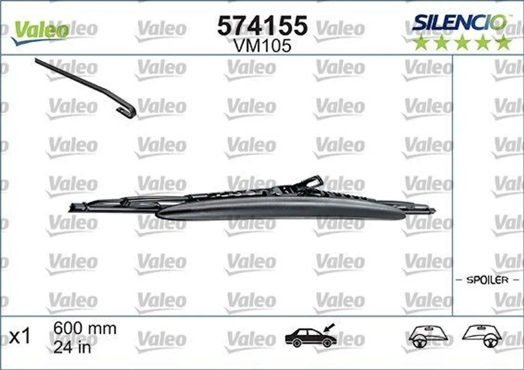 Supprimez les traces sur pare-brise avec le balai Valeo 574155 E34 E32