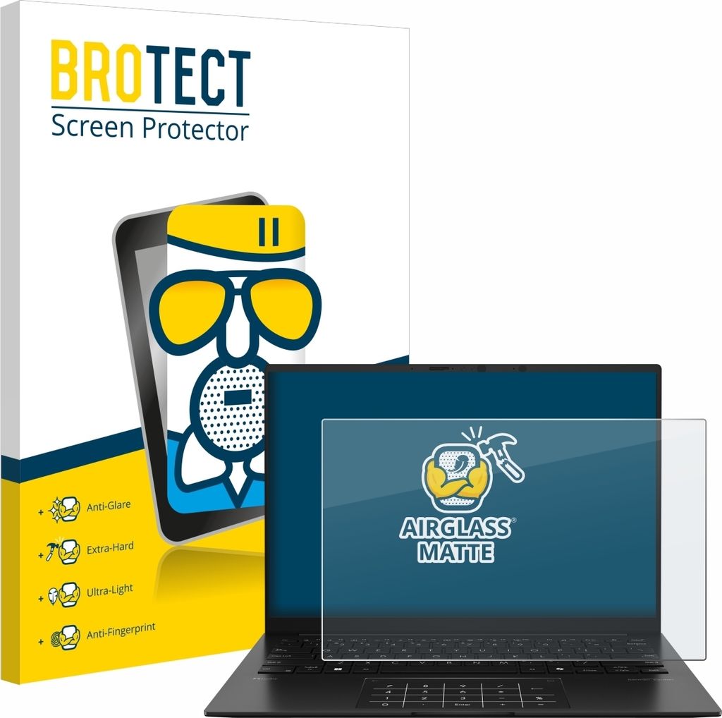 BROTECT Entspiegelungs Schutzglas für ASUS ZenBook 14 OLED UM3406 Schutzfolie Panzer Folie Glas Display Schutz matt