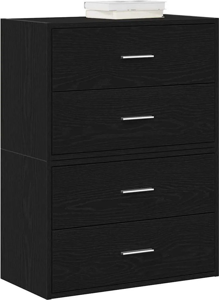 Best Möbel Armadietto espositivo con 2 cassetti 2pz. look rovere nero 60x31x40cm - Cassettiere CL8721085 1pacco