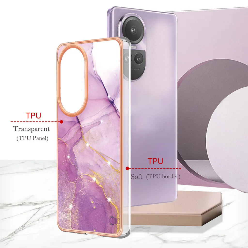 Cover Sfumata TPU Per OPPO Reno 10 5G / Reno 10 Pro 5G - Custodia Morbida Rosa E Blu