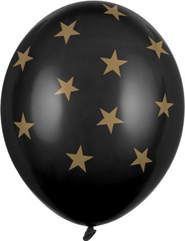Luftballons 30cm, Sterne, Pastellschwarz (1 Packung / 50 Stück)