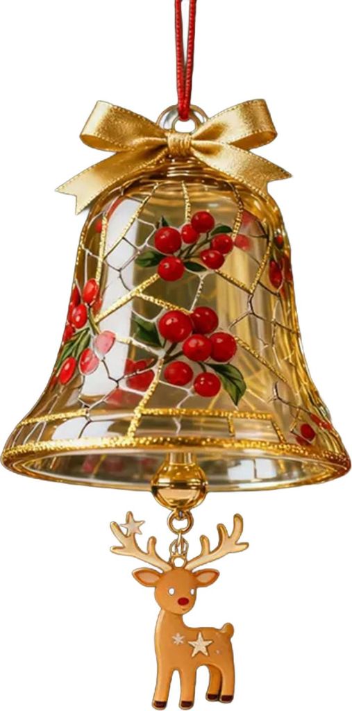 Weihnachtsglocken-Anhänger mit Weihnachtsmann-, Elch- und Pinguin-Motiven für den Weihnachtsbaum