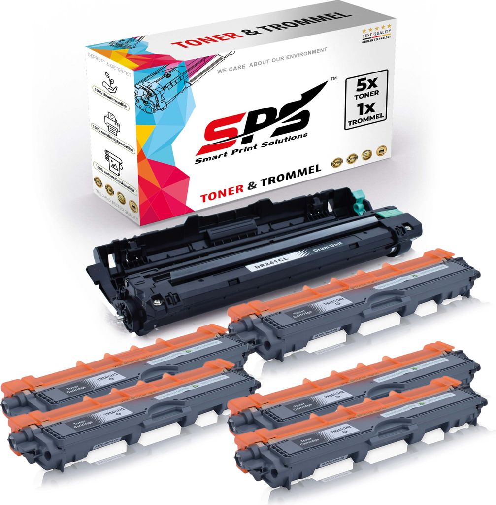 5x TN241 TN242 Toner Schwarz + 1x DR241 Trommel kompatibel für Brother MFC-9142CDN Brother DR241 Brother TN241 TN242 MFC-9130 MFC-9130CW MFC-9131 ...