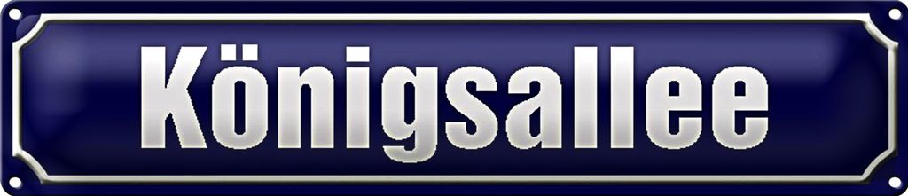 Blechschild Straßenschild 46x10cm Königsallee Düsseldorf Produktbild 
