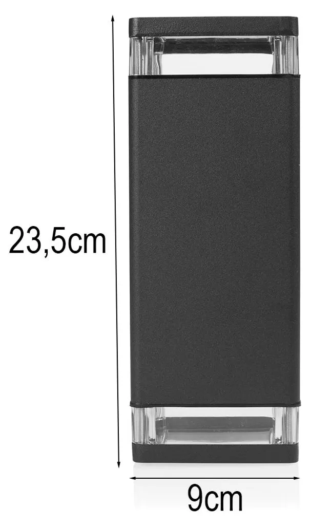 Applique extérieure up-down aluminium L 23,5 cm design anthracite - 3