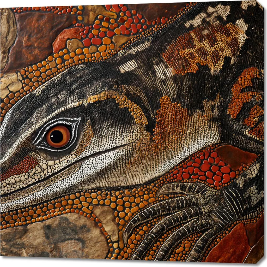 Image 90x90 cm Œil du lézard : Sublimer un Mur Vide avec Art et Nature