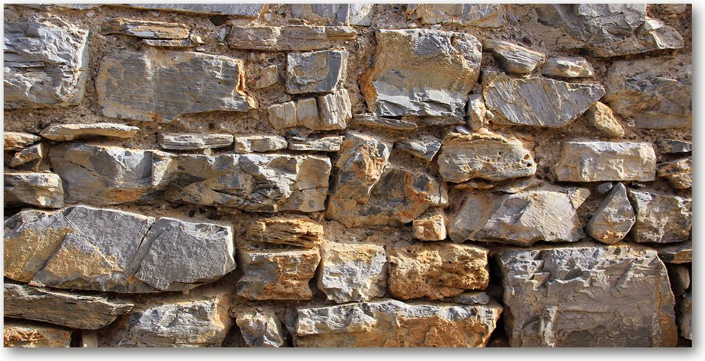 Tulup Leinwandbild -100x50 cm - Wandkunst - Drucke auf Leinwand - Leinwanddruck - Sonstige - Braun - Steinmauer