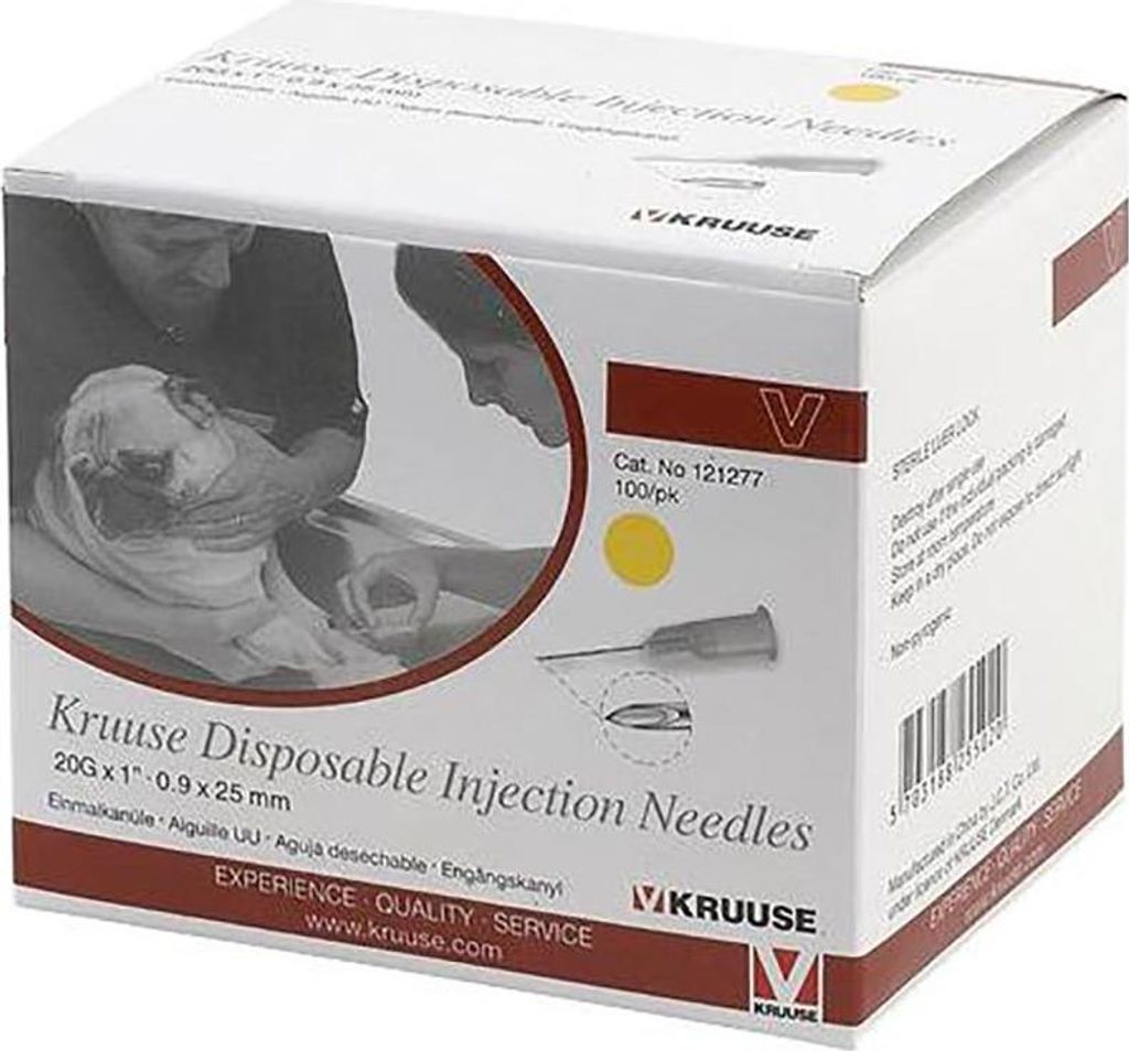 Kruuse 0.9x25 Mm 20g Einwegnadel 100 Einheiten Durchsichtig Durchsichtig One Size