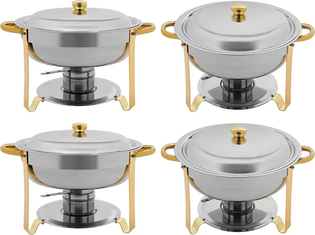 Réchaud à alcool 4,5L en inox brillant haute résistance pour banquet