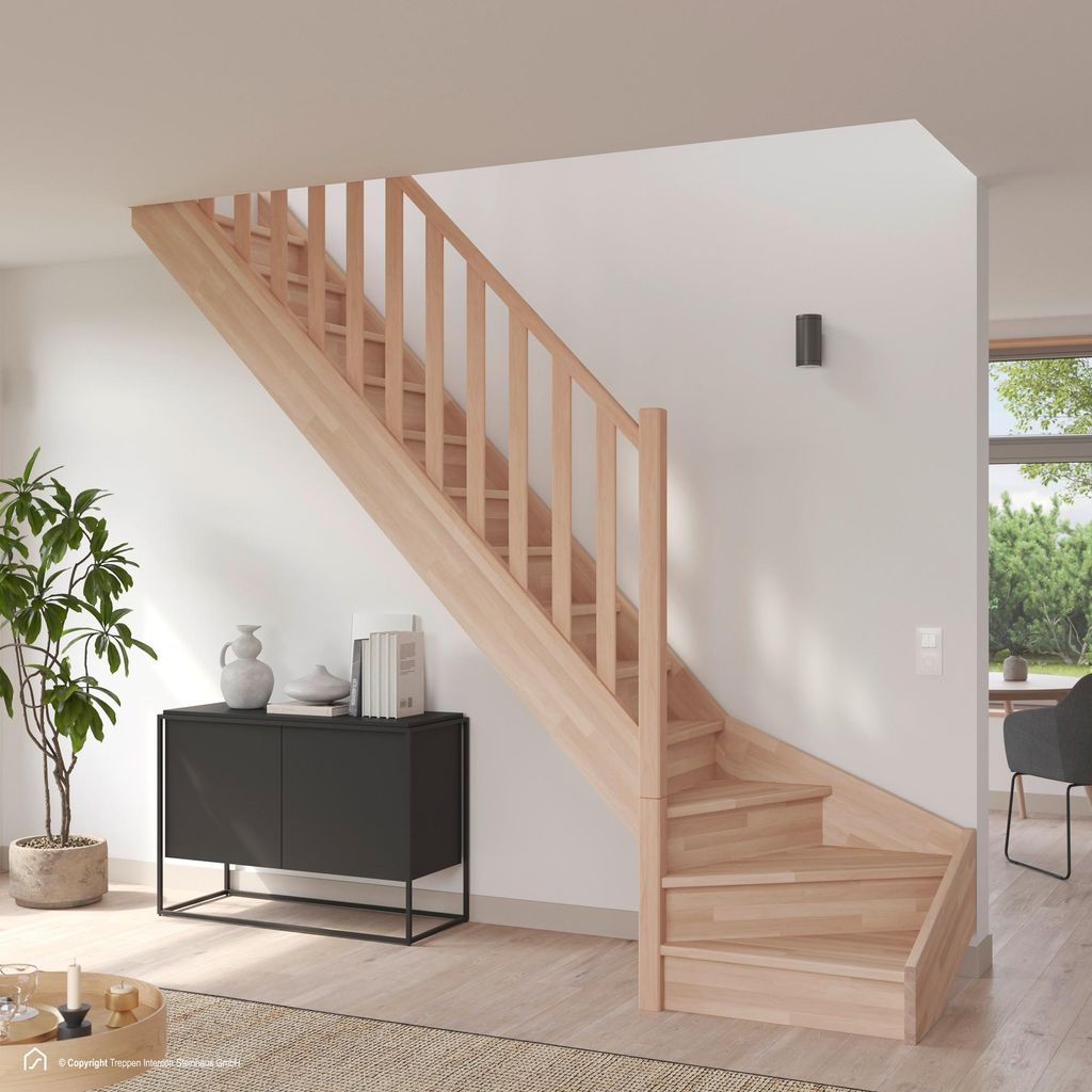 Holztreppe Intercon Casablanca | Buche | 1/4 gewendelter Produktbild 