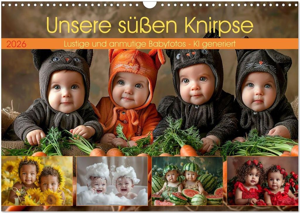 Unsere süßen Knirpse (Wandkalender 2026 DIN A3 quer), CALVENDO Monatskalender