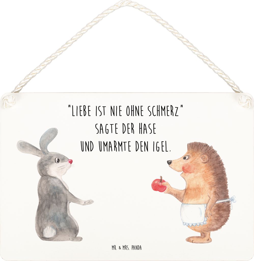 Mr. & Mrs. Panda Schild Hase Igel DIN A5 - Weiß - Geschenk, Holzschild, holzbild, sprüche, Liebe Spruch, Lustige, Trösten, Türschild, Herzschme...