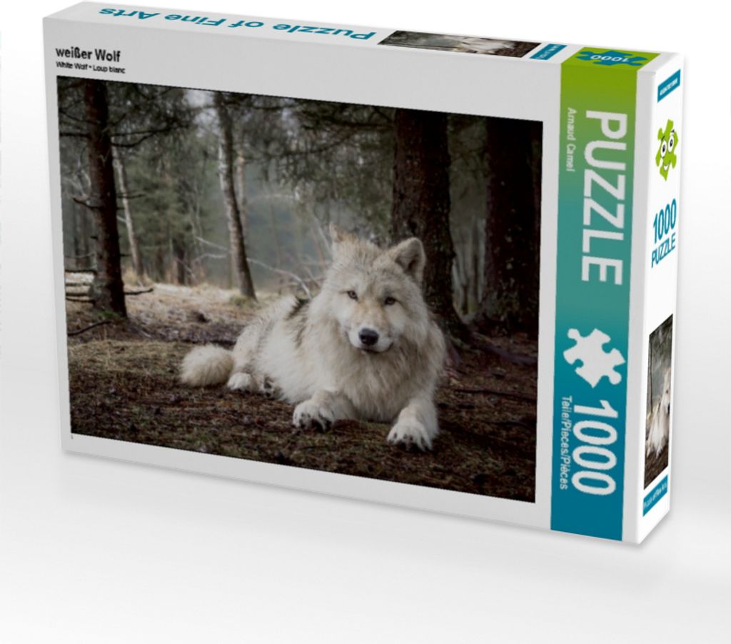 Calvendo weißer Wolf 1000 Teile Puzzle quer 640x480mm, Camel Arnaud; 7446709