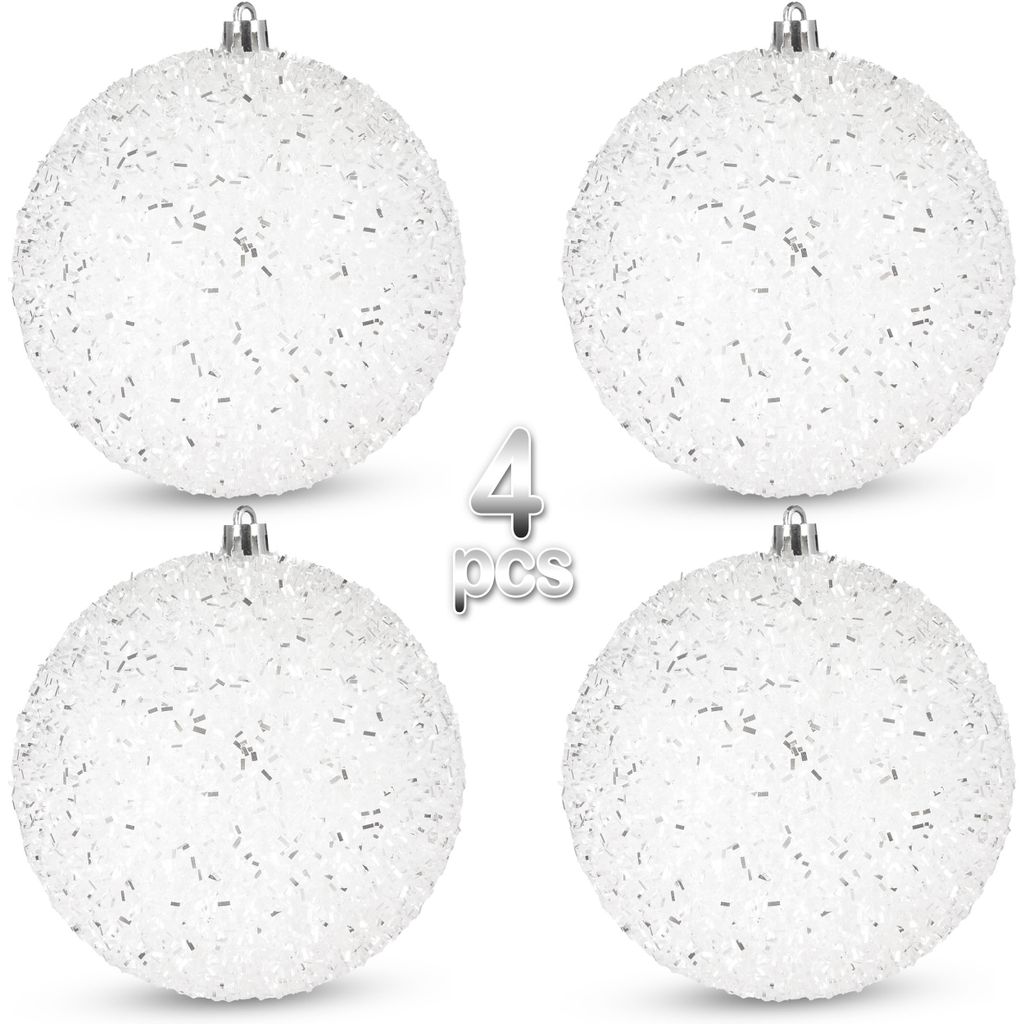 BRUBAKER Glitzer Weihnachtskugeln - 4er Set große Glitter Produktbild 4