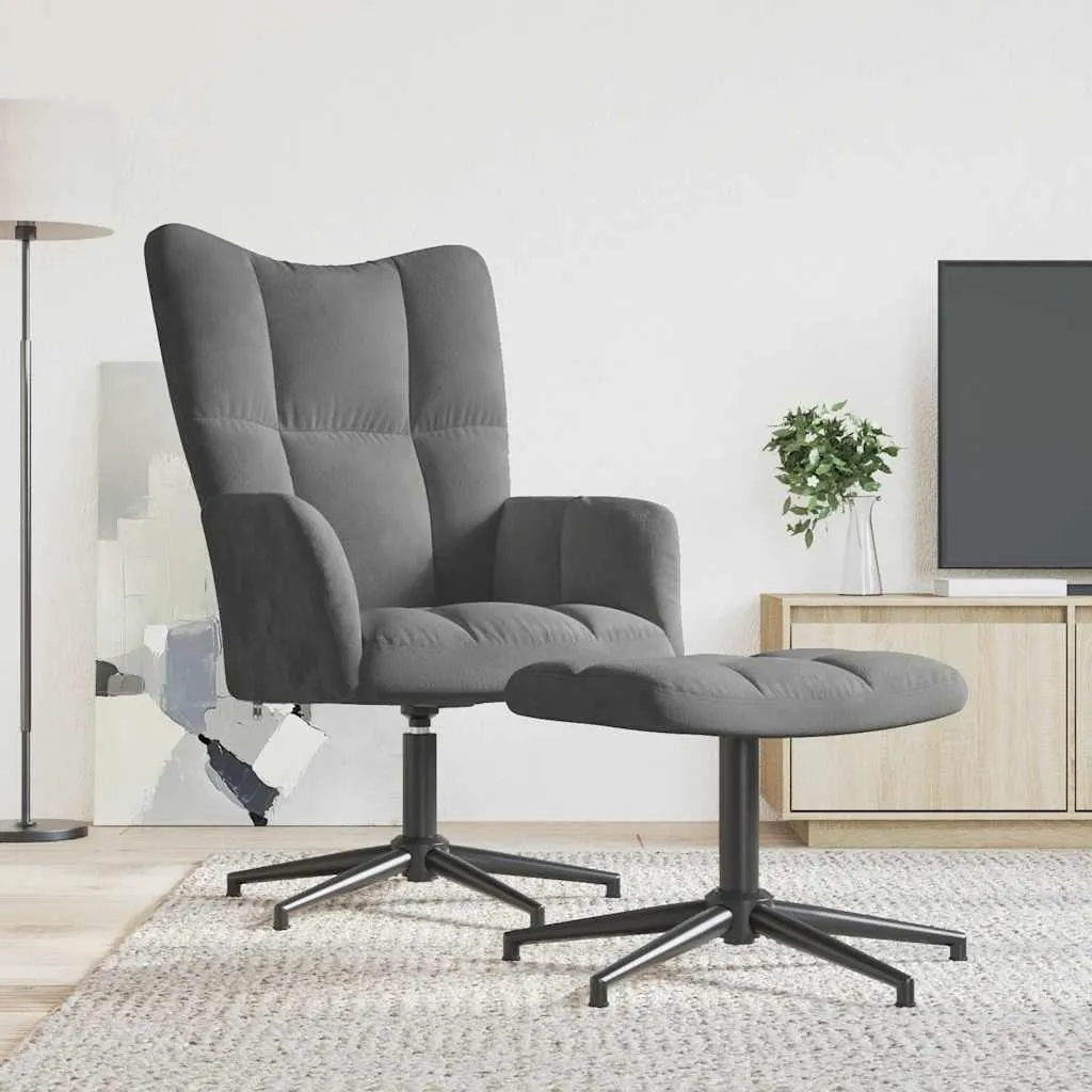 Poltrona Relax Velluto Grigio Scuro vidaXL | Confort Notturno
