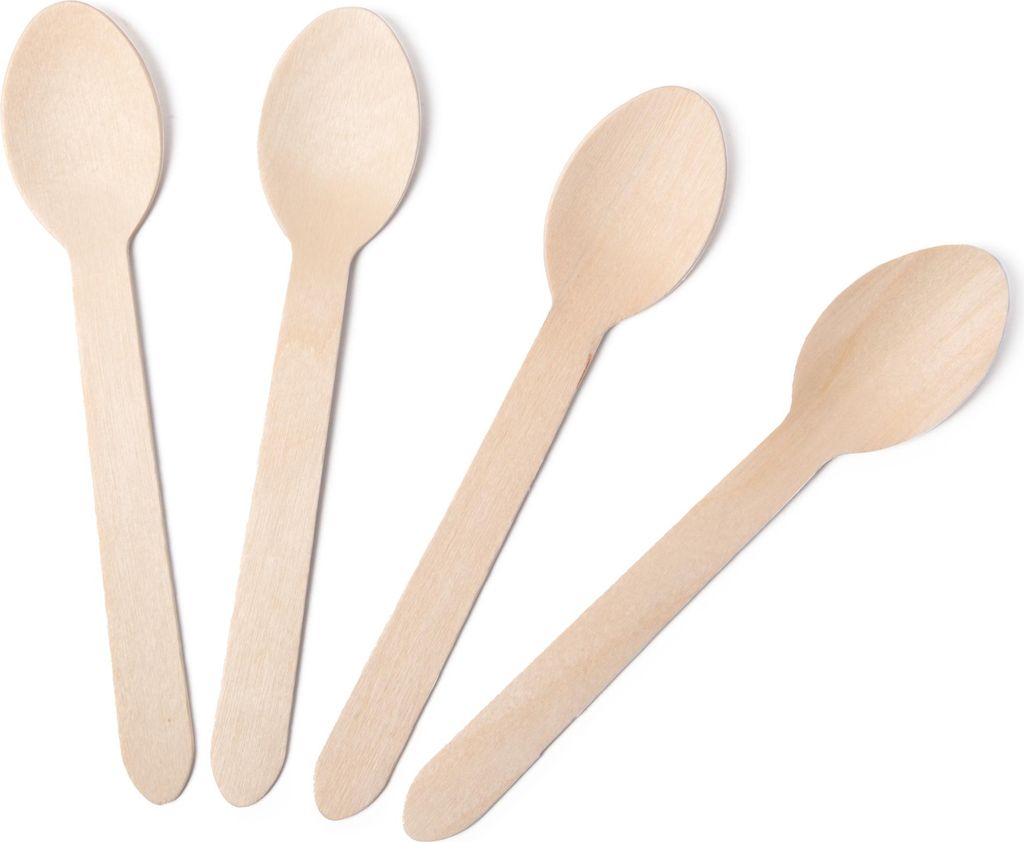 Set mit 4 Holzlöffeln.