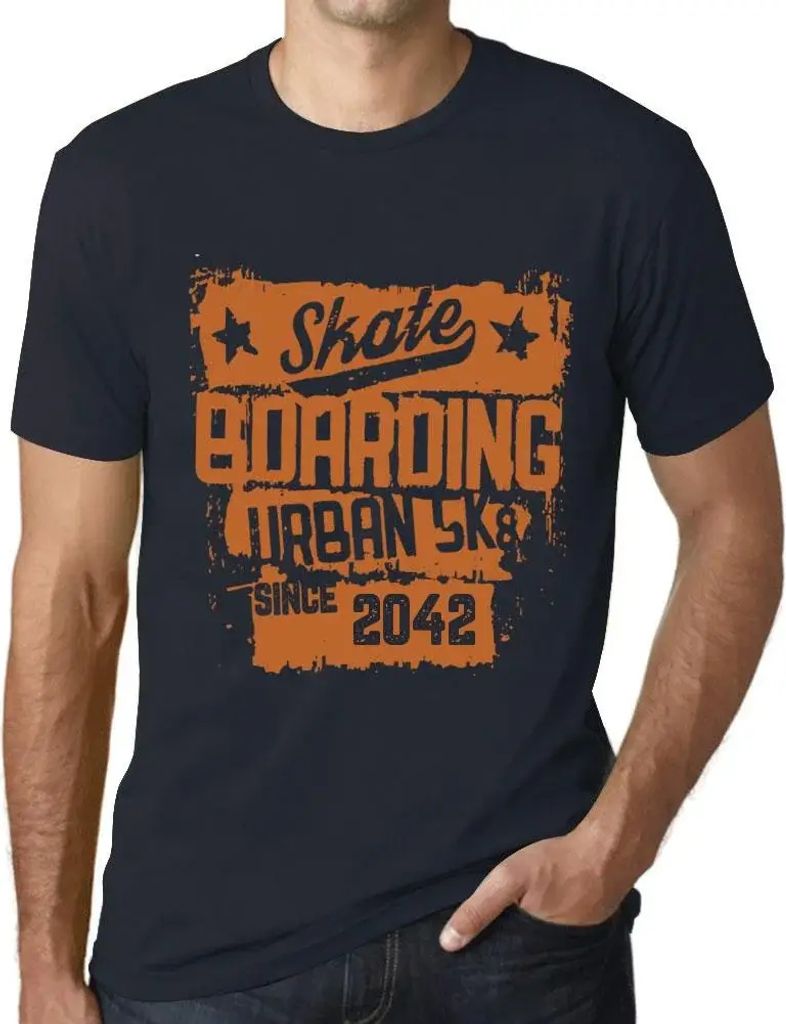 Herren Grafik T-Shirt Urbanes Skateboard seit 2042 – Urban Skateboard Since 2042 – Öko-Verantwortlich Vintage Jahrgang Kurzarm Lustige Druck