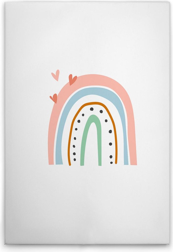 TADESSI Leinwandbild Kinderzimmer Regenbogen - Wandbild 80 x 120 cm - Kunstdruck auf Leinwand in Weiß Bunt - M1-No.51487