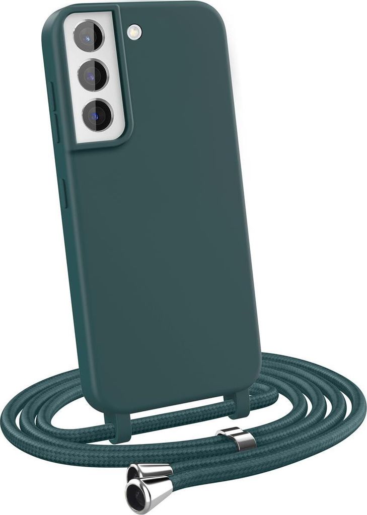 Handykette für Samsung Galaxy S21 - Handyhülle mit Schnur Cover in Dunkelgrün