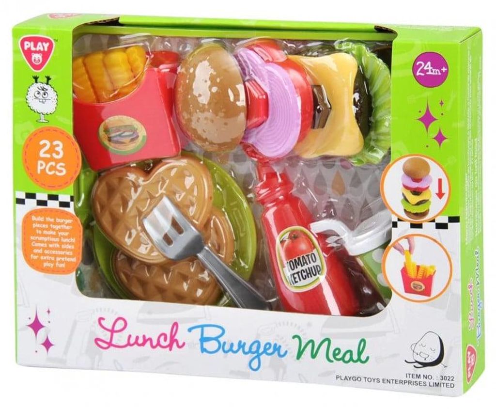 Playgo Hamburger-Restaurant-Mahlzeit-Spielset.