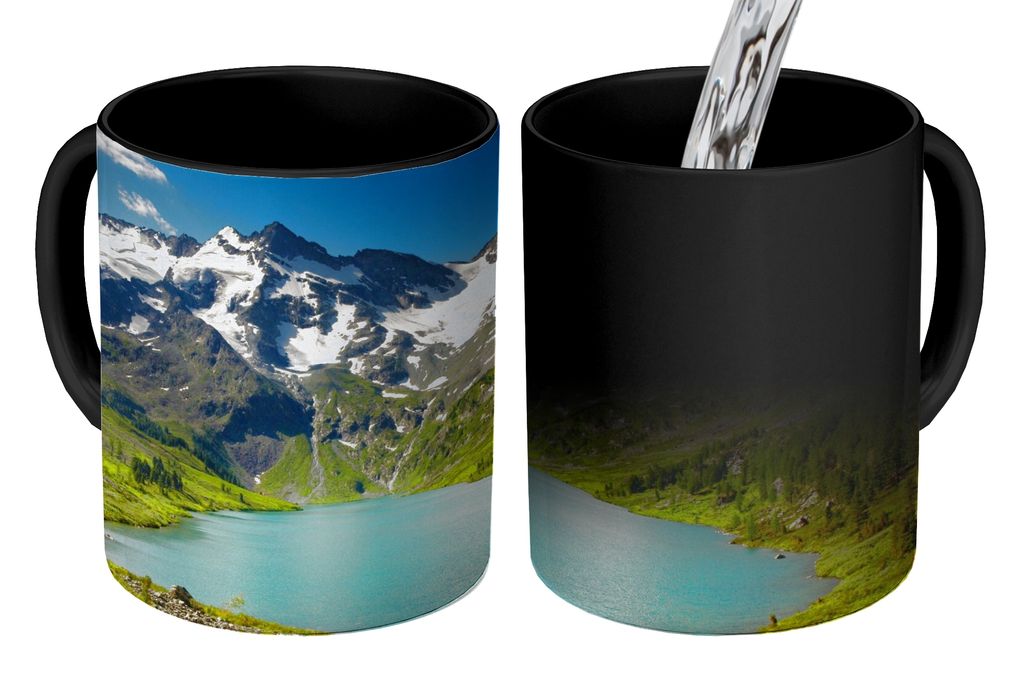KitchenYeah Zauber Tasse Zaubertasse Magic Schnee - Berg - Wasser 350 ml Farbwechsel Becher Geschenk Geschenkidee - Magic-Tasse - Fototasse - Ker...