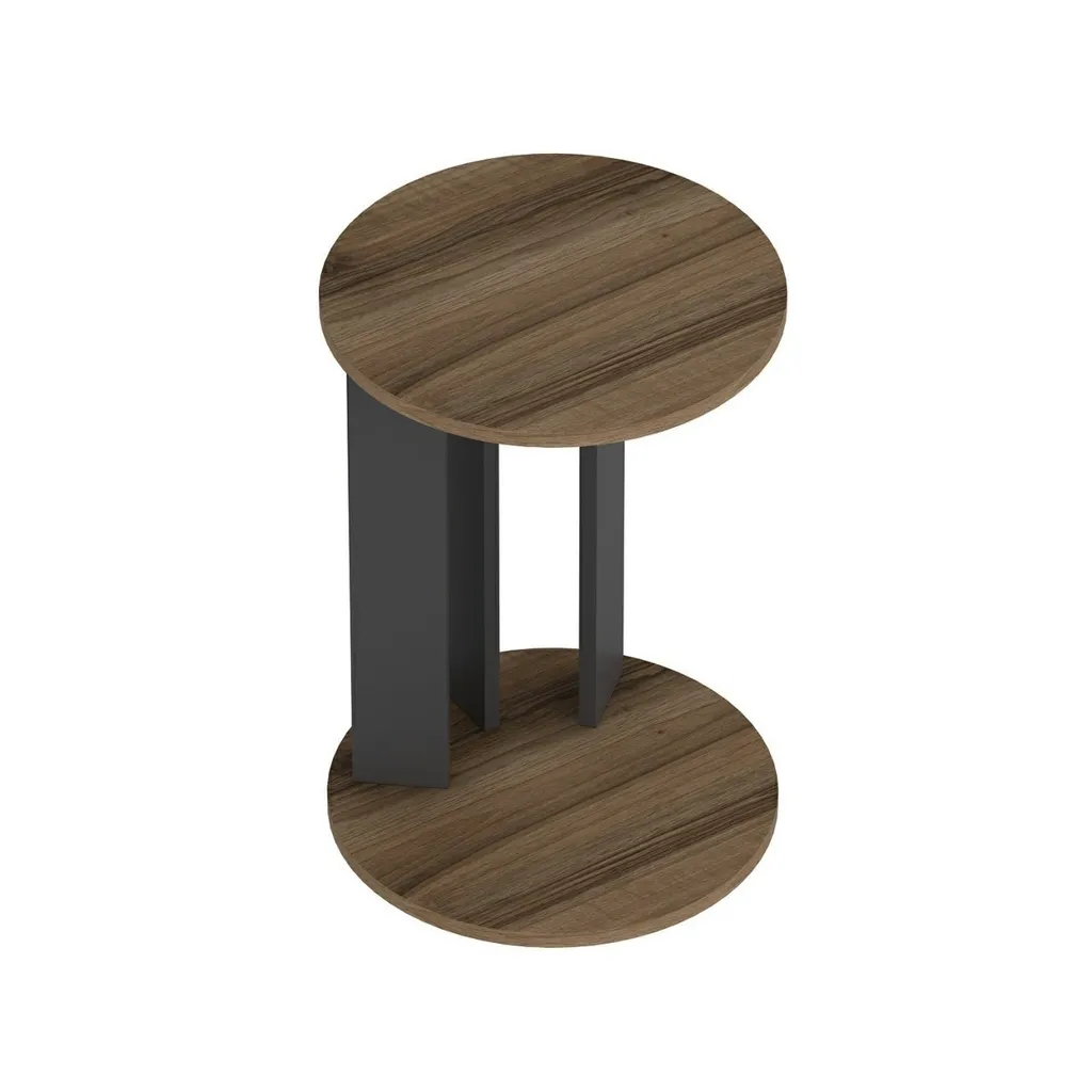 Skye Decor Ema Table d'appoint en Noyer et Anthracite - 34 x 34 x 64 cm