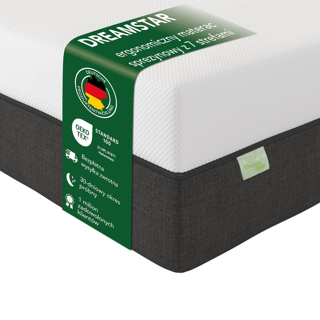 7-strefowy materac kieszeniowy Premium | H3 | 120 x 200 cm Zdjęcie produktu 