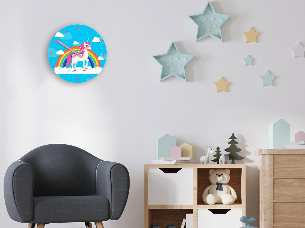 ModernClock, Wanduhr, Wanduhr für Kinder, Einhorn mit Produktbild 4