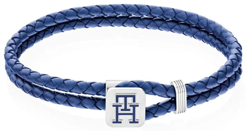 Bracelet homme cuir bleu tressé Tommy Hilfiger 19 cm de longueur