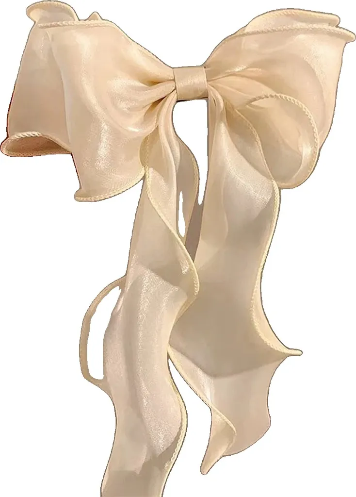 Accessoire cheveux barrette nœud champagne - Pince à cheveux en tissu