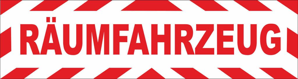 INDIGOS UG - Magnetschild - Räumfahrzeug - Magnetfolie fürŽs Auto oder Fahrschule 30x8 cm - Rot