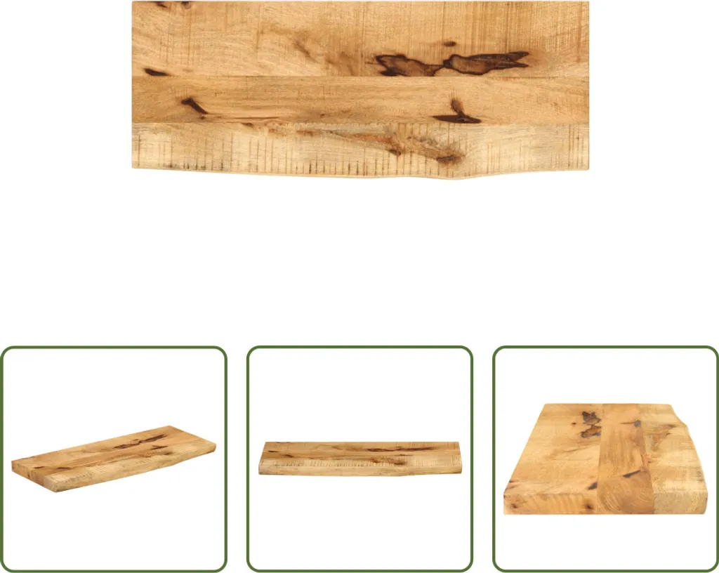 Piano Sostitutivo Tavolo 70x30 Mango Massello Bordo Albero Grezzo