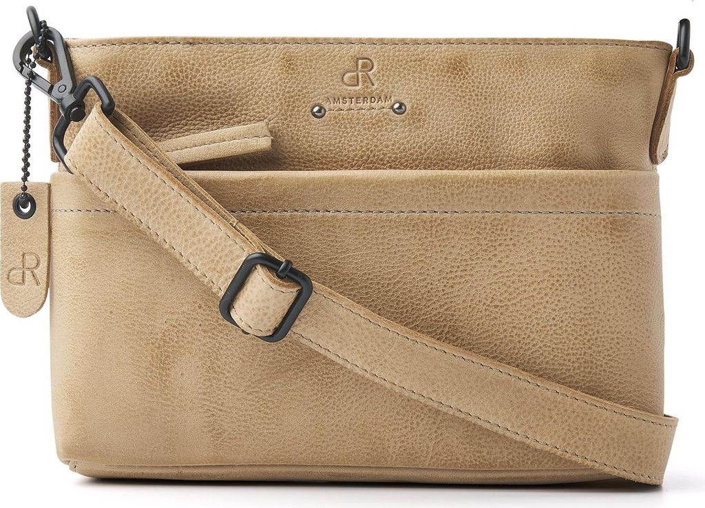 dR Amsterdam Handtasche | Damen Umhängetasche | Damen Leder Schultertasche | Damen Henkeltasche | Tampa - 933655 Beige