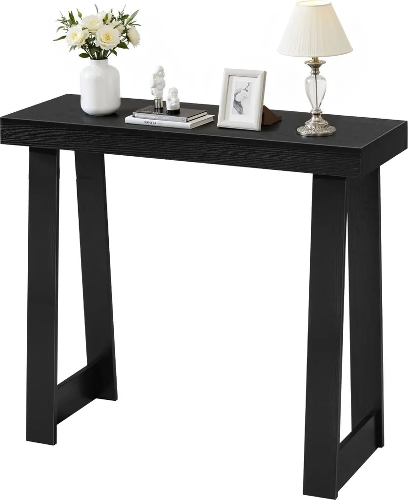 Consolle Ingresso Nera 91x30 cm | Mobile Salvaspazio Moderno Elegante