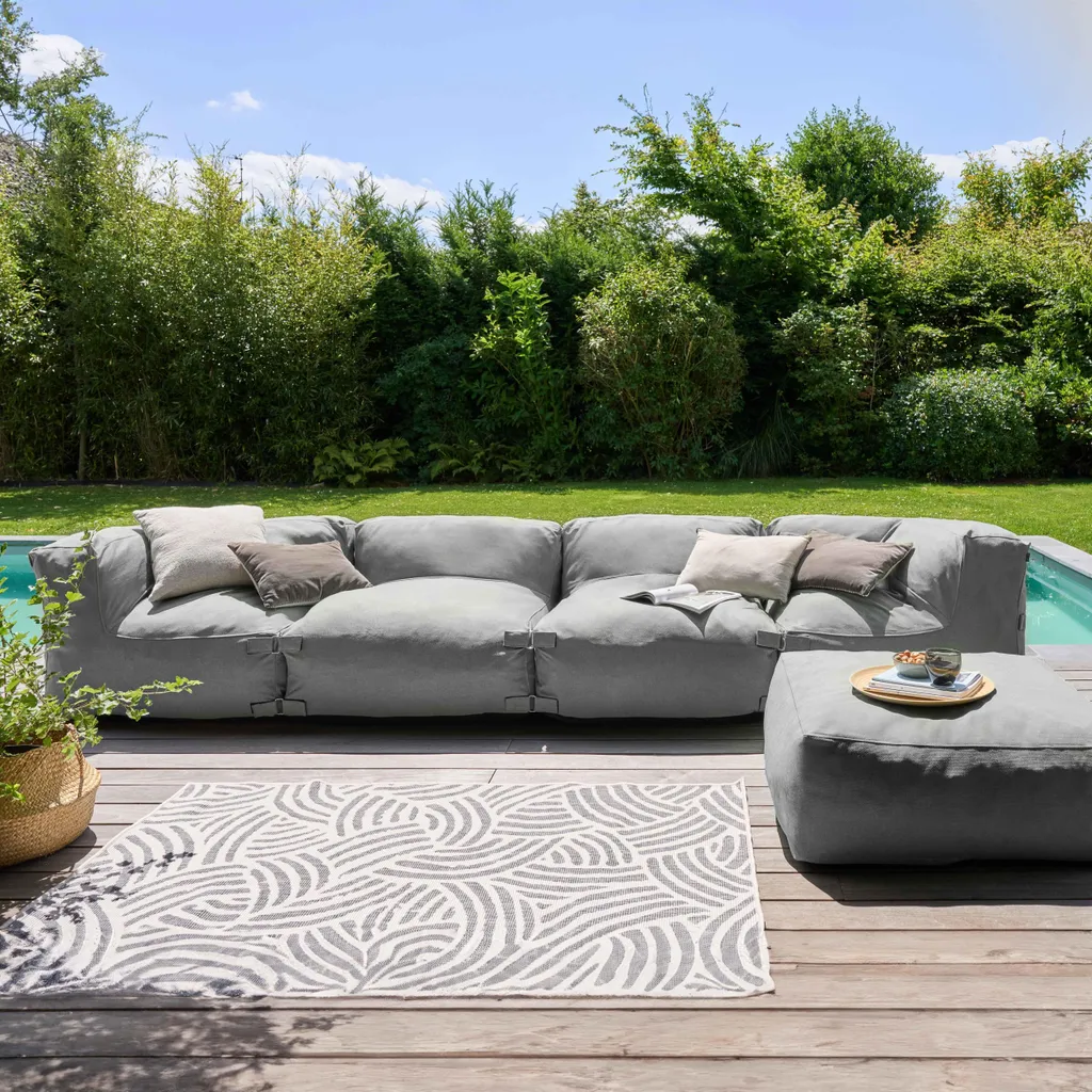 Pouf de jardin gris Mixi : la solution pour un balcon modulable et chic