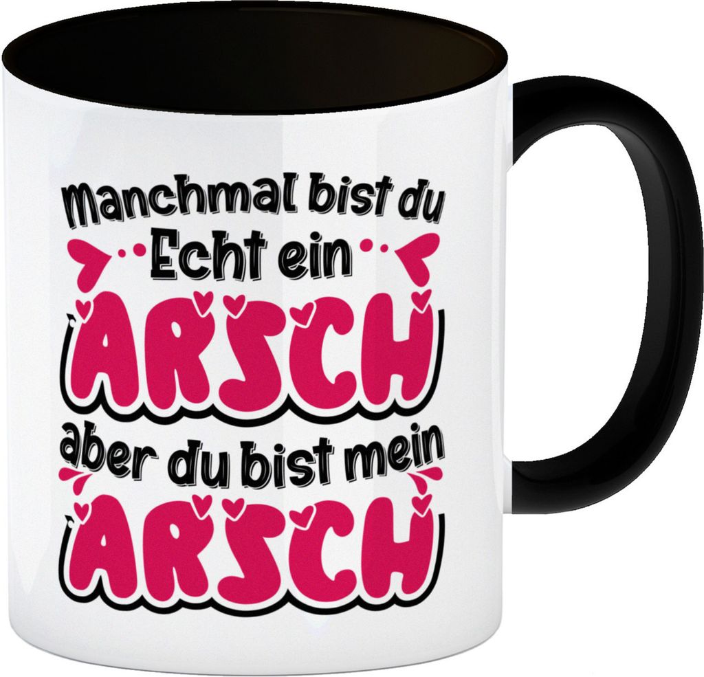 Manchmal bist du echt ein Arsch Kaffeebecher in Schwarz Produktbild 