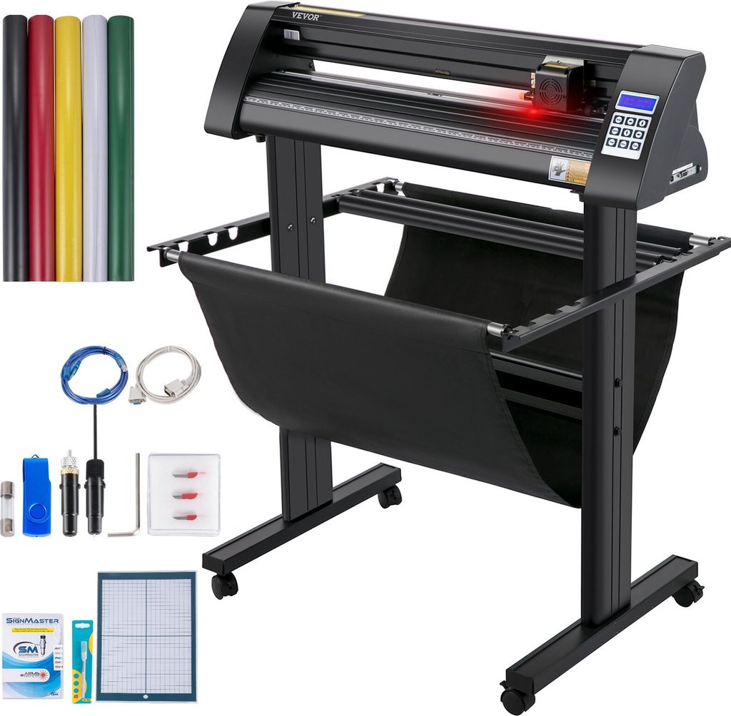 Vinyl Schneideplotter Max. Papiereinzug 720 mm, Folienplotter Schneidkraft 500 g, Plotterschneider mit optisches Auge, Signmaster-Software, Schritt...