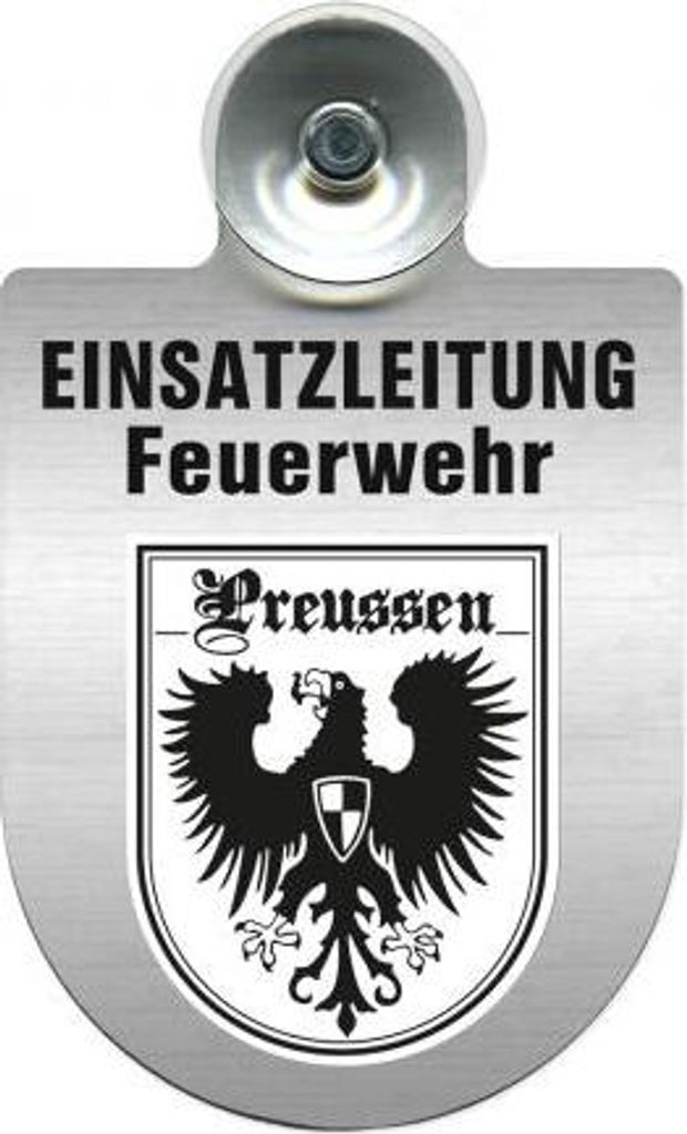 Einsatzschild Windschutzscheibe incl. Saugnapf - Einsatzleitung Feuerwehr - 309476 - incl. Regionen nach Wahl Color - Region Preussen