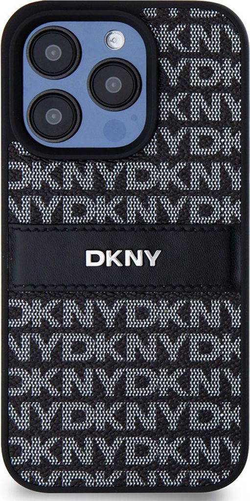 DKNY DKHCP14XPRTHSLK iPhone 14 Pro Max 6.7" schwarz hardcase Leather Mono Stripe & Metal Logo Schutzhülle