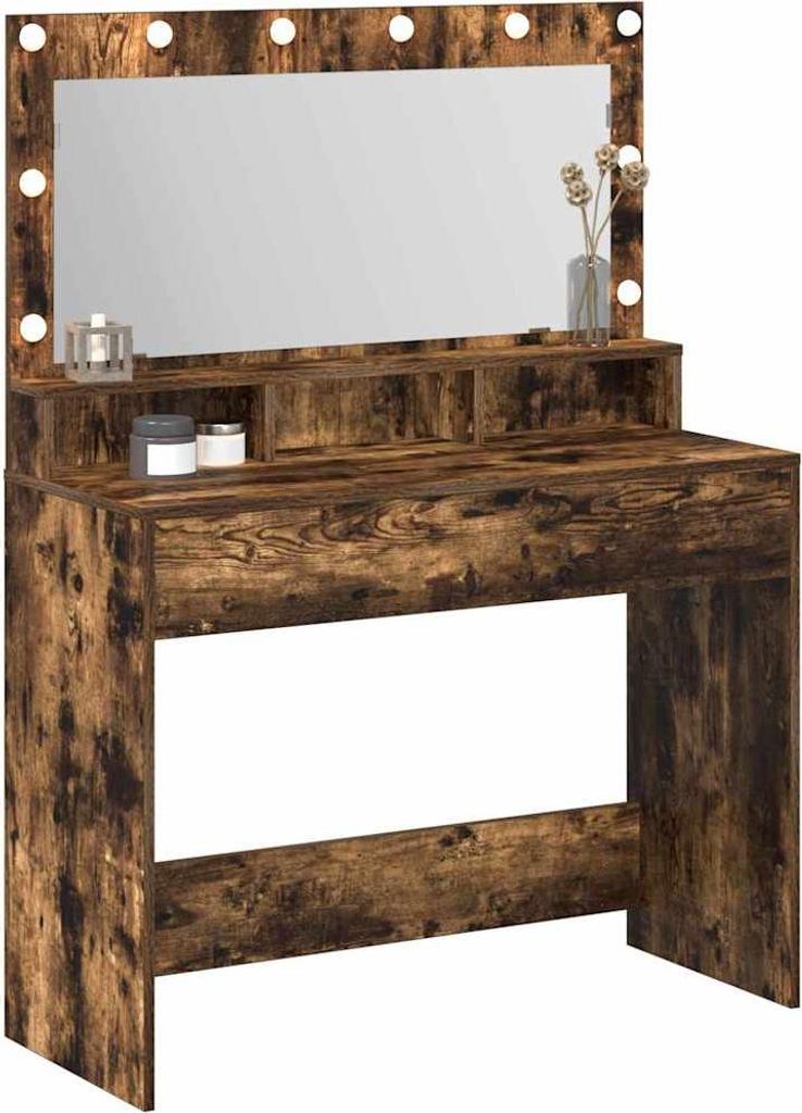 vidaXL Schminktisch Geräucherte Eiche 100 x 41 x 135 cm Holzwerkstoff