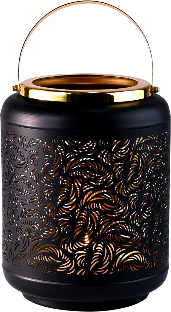 Marrakesch orientalische Laterne Windlicht 26cm | Laternen für Draußen Caja groß als Dekoration