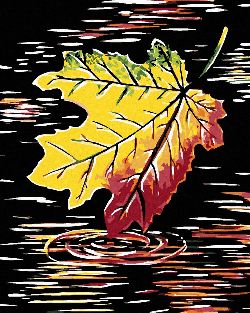 Zuty - Malen nach Zahlen - HERBSTBLATT, 40x50 cm, mit Keilrahmen (bereits gespannt)