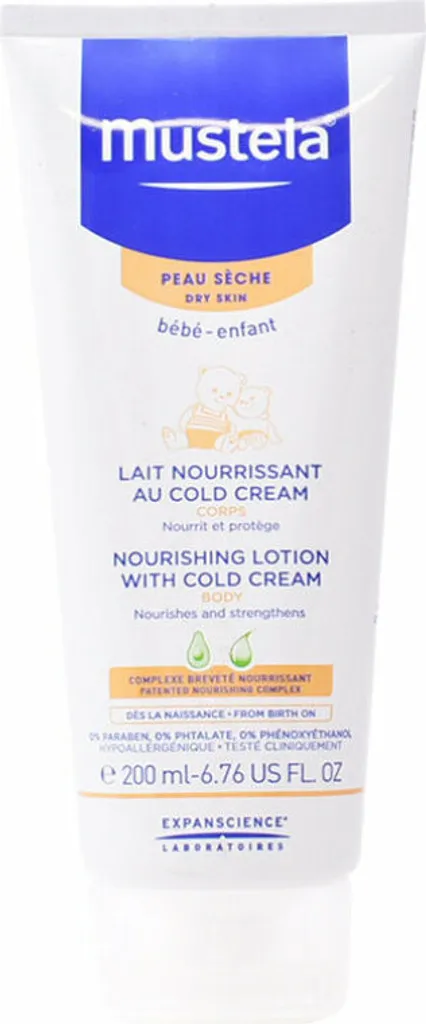 Lait Corps Bébé Nourrissant au Cold Cream 200ml Mustela Peaux Sèches