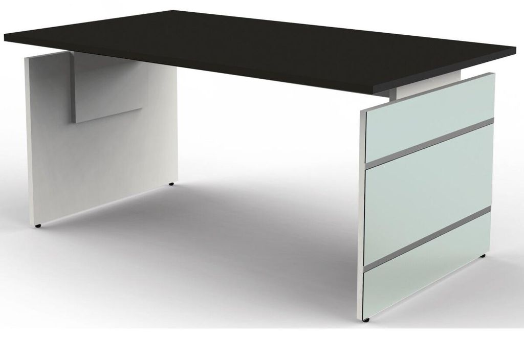 Schreibtisch Lugano Glas BxT 160x80cm anthrazit Produktbild 