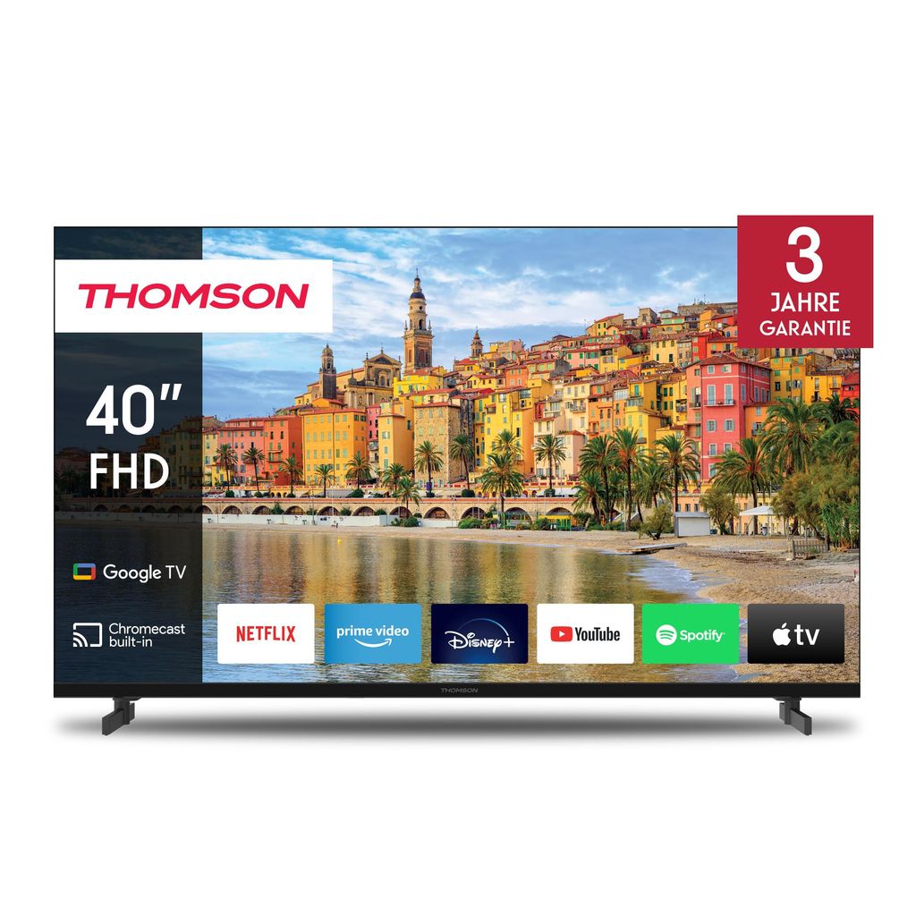 Thomson 40 Zoll (101 cm) LED Full HD Google Smart TV, Wi-Fi, Dolby Audio, Bluetooth 5.1, Triple-Tuner, HDMI, CI+, Panel - 40FG2S14