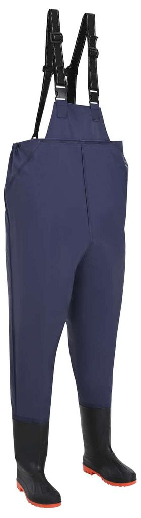 Möbel Wathose mit Stiefeln PVC-beschichtetes Polyester Größe 45 BlauRegenhosen - Regenhosen c7585