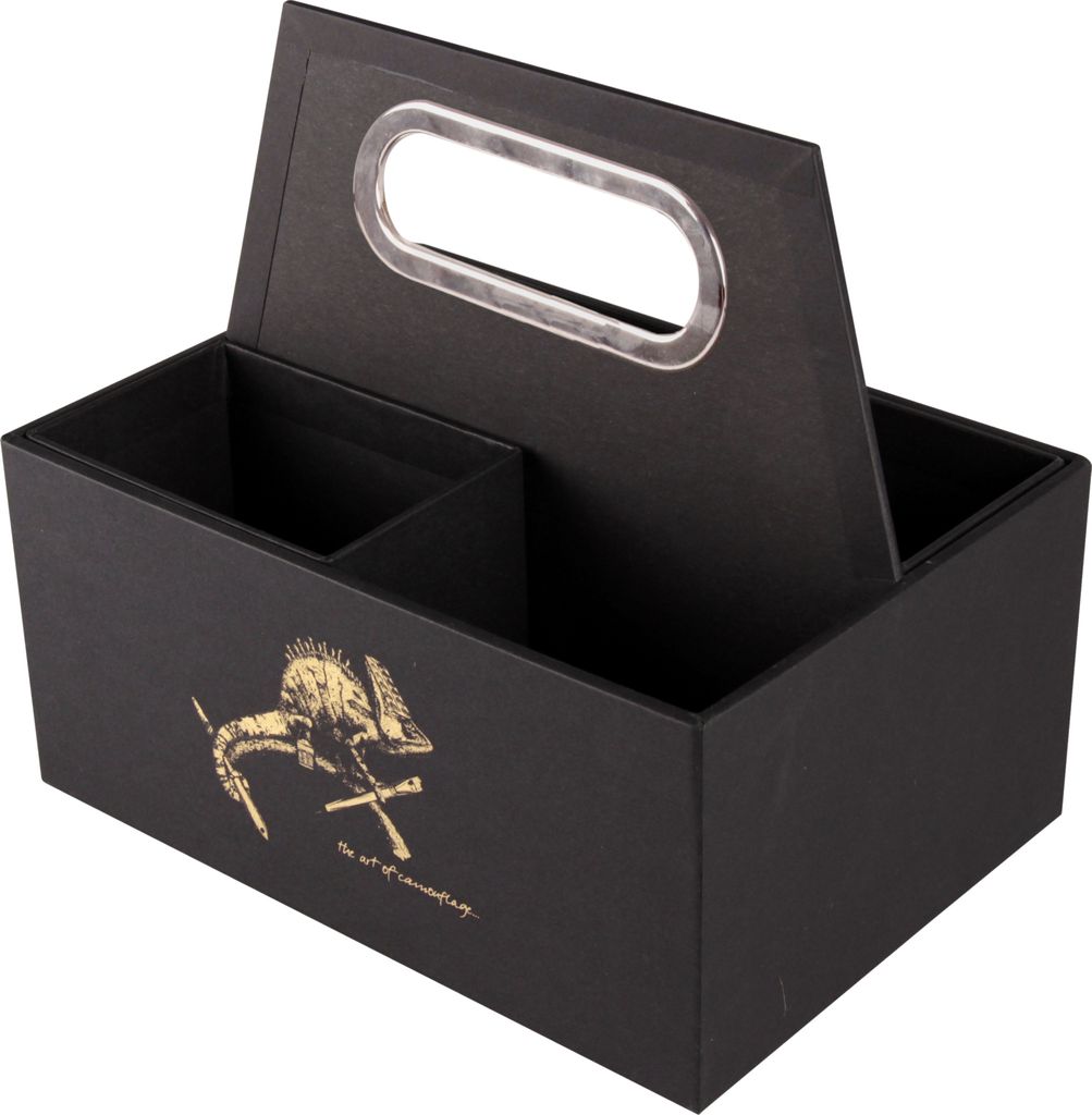Clairefontaine 2x tragbare Box für Schreibaccessoires 22x14x19cm Schwarz 116031C