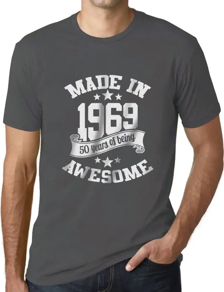 Herren Grafik T-Shirt Hergestellt 1969 – 1969 – Geschenk 55. Geburtstag Jahrestag 55 Jahre Jubiläum 55 Jährige Mann Jahrgang 1969 Kurzarm
